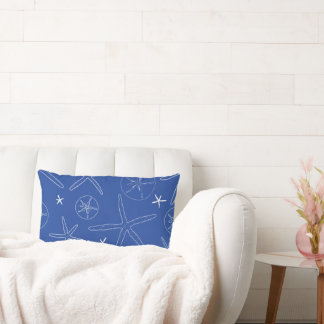Lumbar Cojín decorativo de pez estrella azul cobalto y de