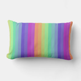 Lumbar Cojín decorativo de raya arcoiris Pastel brillante