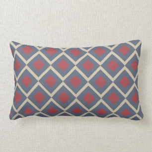 Lumbar Cojín decorativo de Rectángulo Rojo Geométrico de