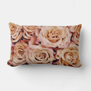 Lumbar Cojín decorativo de Rosas Rosa Rosado