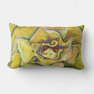 Lumbar Cojín decorativo de Swirl Rose Yellow