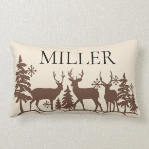 Lumbar Cojín decorativo del bosque del invierno de los