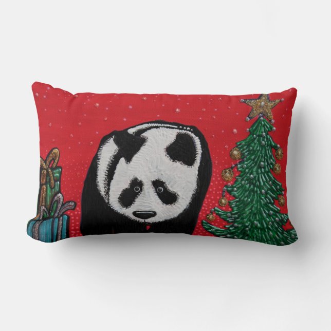 Lumbar Cojín decorativo del navidad de la panda (Anverso)