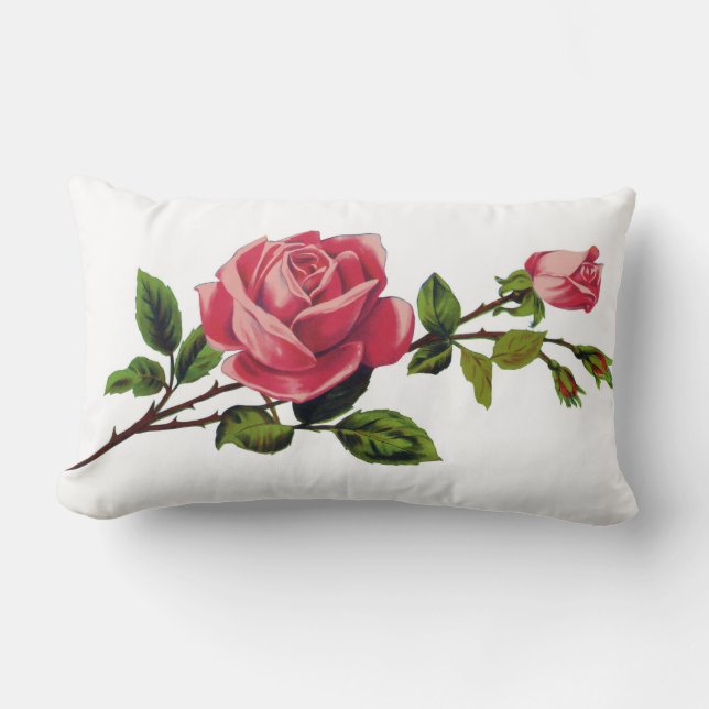 Lumbar Cojín decorativo del rosa rojo (Anverso)