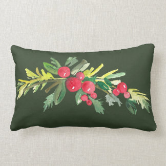 Lumbar Cojín decorativo del Swag del acebo