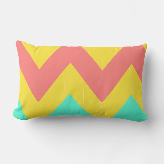 Lumbar Cojín decorativo descarado de Chevron (Anverso)