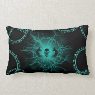 Lumbar Cojín decorativo eléctrico de la runa y del cráneo