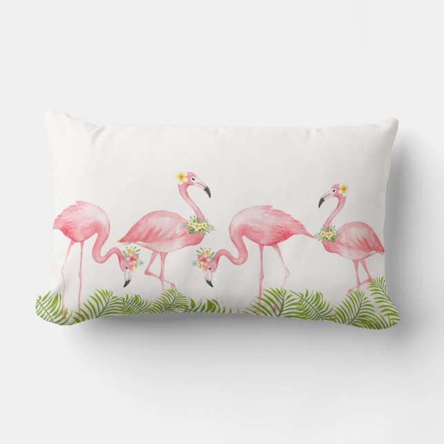 Lumbar Cojín decorativo Flamingo (Anverso)