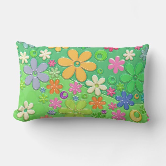Lumbar Cojín decorativo floral (Anverso)