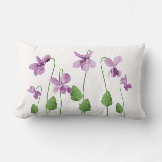 Lumbar Cojín decorativo floral de Lavender (Anverso)