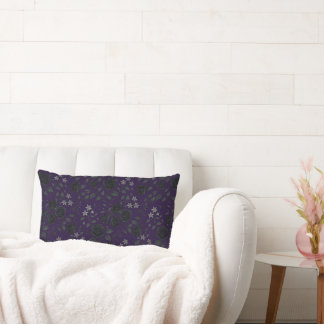 Lumbar Cojín decorativo floral gótico - acuarelas nocturn