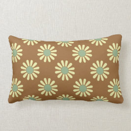 Lumbar Cojín decorativo Floral Marrón Y Amarillo