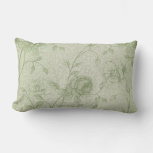 Lumbar Cojín decorativo floral verde