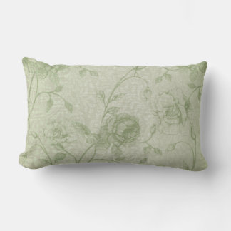 Lumbar Cojín decorativo floral verde
