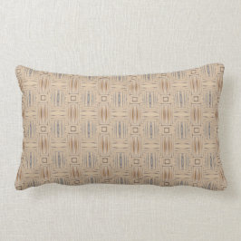 Lumbar Cojín decorativo geométrico beige marrón y azul