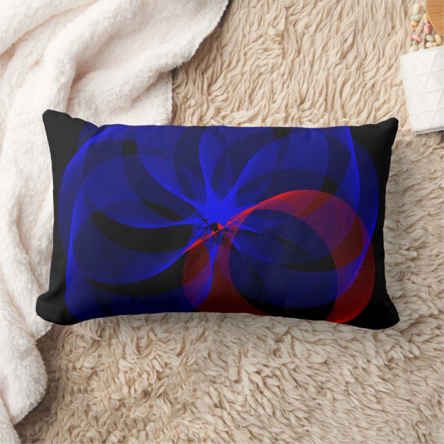 Lumbar Cojín decorativo geométrico de acento azul girator (Manta)