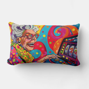Lumbar Cojín decorativo Granny de Máquina Tragamonedas