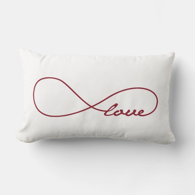 Lumbar Cojín decorativo Infinity de amor Rojo (Anverso)