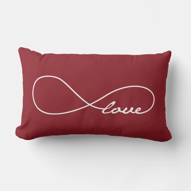Lumbar Cojín decorativo Infinity de amor Rojo (Anverso)