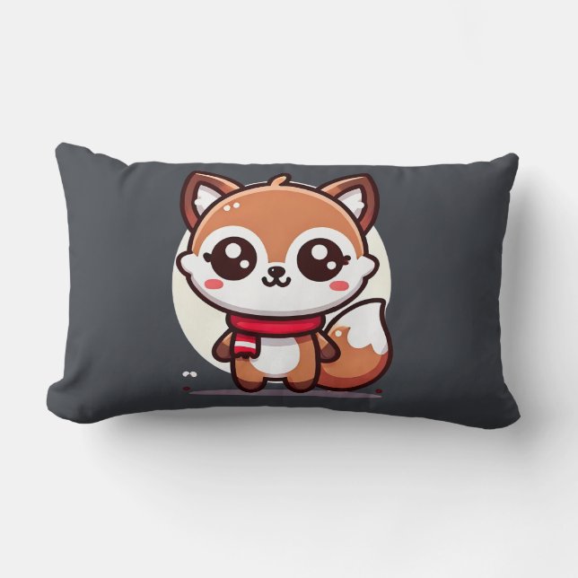 Lumbar Cojín decorativo - Kawaii Fox (Anverso)