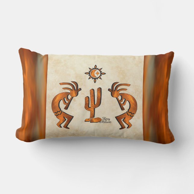 Lumbar Cojín decorativo Kokopelli del Suroeste (Anverso)