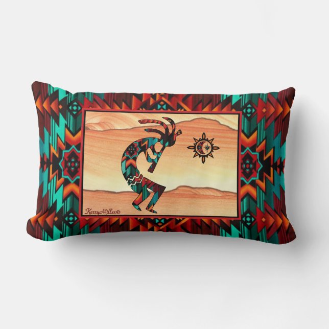 Lumbar Cojín decorativo Kokopelli del Suroeste (Anverso)