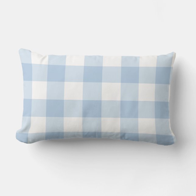Lumbar Cojín decorativo Light Blue Gingham (Anverso)