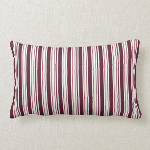 Lumbar Cojín decorativo Maroon Fine Stripes
