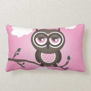 Lumbar Cojín decorativo Mojo americano de Lechuza Rosa