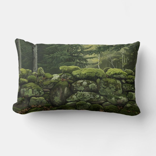 Lumbar Cojín decorativo Moss Covered Stone Wall (Anverso)