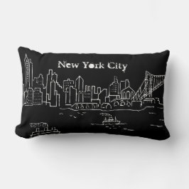 Lumbar Cojín decorativo paisajístico de la ciudad de Nuev