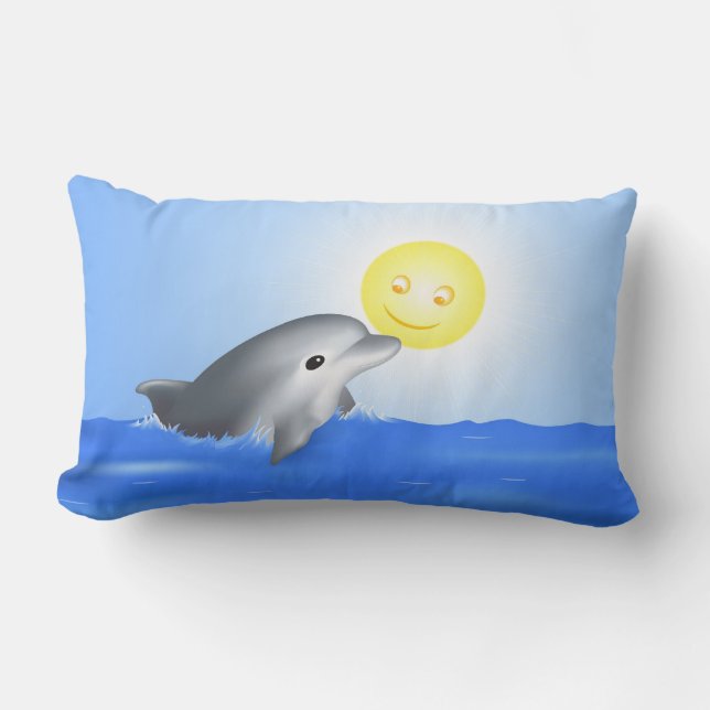 Lumbar Cojín decorativo para delfines bebés (Anverso)