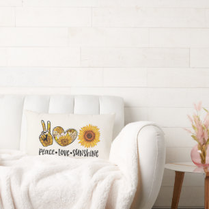Lumbar Cojín decorativo Peace Love Sunshine