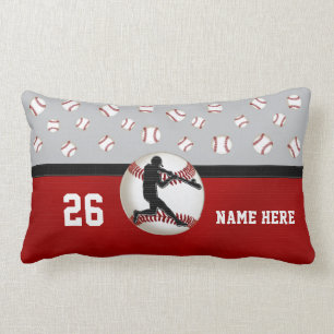 Lumbar Cojín decorativo personalizado del béisbol, rojo