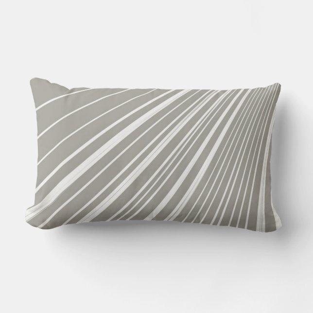 Lumbar Cojín Decorativo Raya Gris Blanco (Anverso)