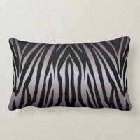 Cojín decorativo rayado de cebra morada y negra