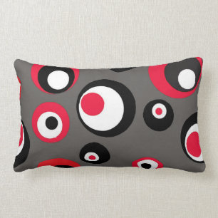 Lumbar Cojín decorativo rojo, gris, negro elegante
