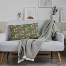 Cojín decorativo rosa Sage Green Floral Green