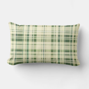 Lumbar Cojín decorativo verde y blanco