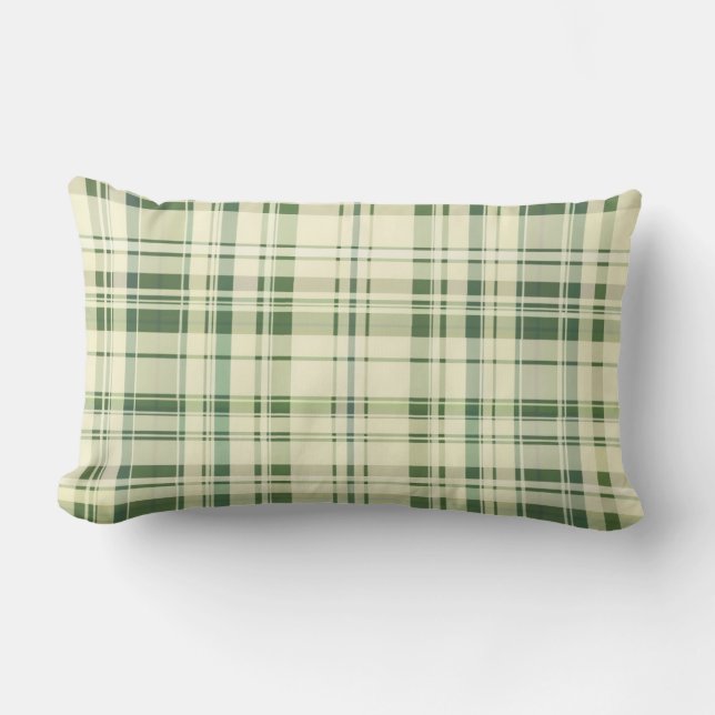 Lumbar Cojín decorativo verde y blanco (Anverso)