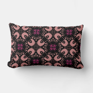 Lumbar Cojín rectángulo Jimette Diseño rosado y negro
