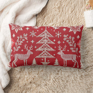 Lumbar Cubierta de Cojín decorativo bordada de Navidades 