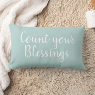 Lumbar Cuenta tu Cojín decorativo de bendiciones