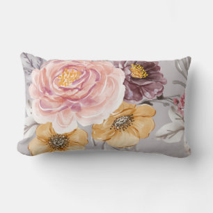 Lumbar Elegante Cojín decorativo floral rosado moderno