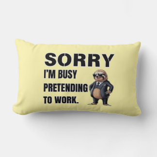 Lumbar Estoy ocupado fingiendo Cojín decorativo laboral