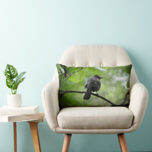 Lumbar Foto De Pájaro Gato En Un Cojín decorativo