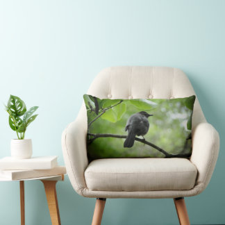 Lumbar Foto De Pájaro Gato En Un Cojín decorativo