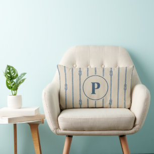 Lumbar Funda de cojín de cuerda náutica al agua   Monogra