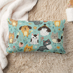 Lumbar Funda de cojín decorativa de estampado de animal c