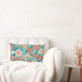 Lumbar Funda de cojín decorativo de forma de flor colorid